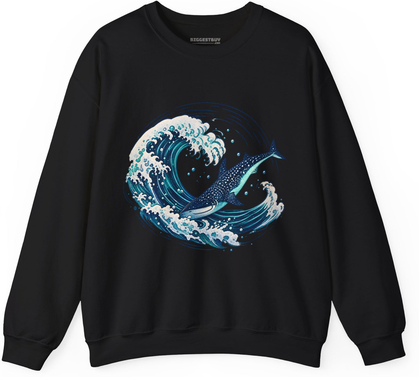 Oceans Splash - Crewneck Sweatshirt in Black, front view