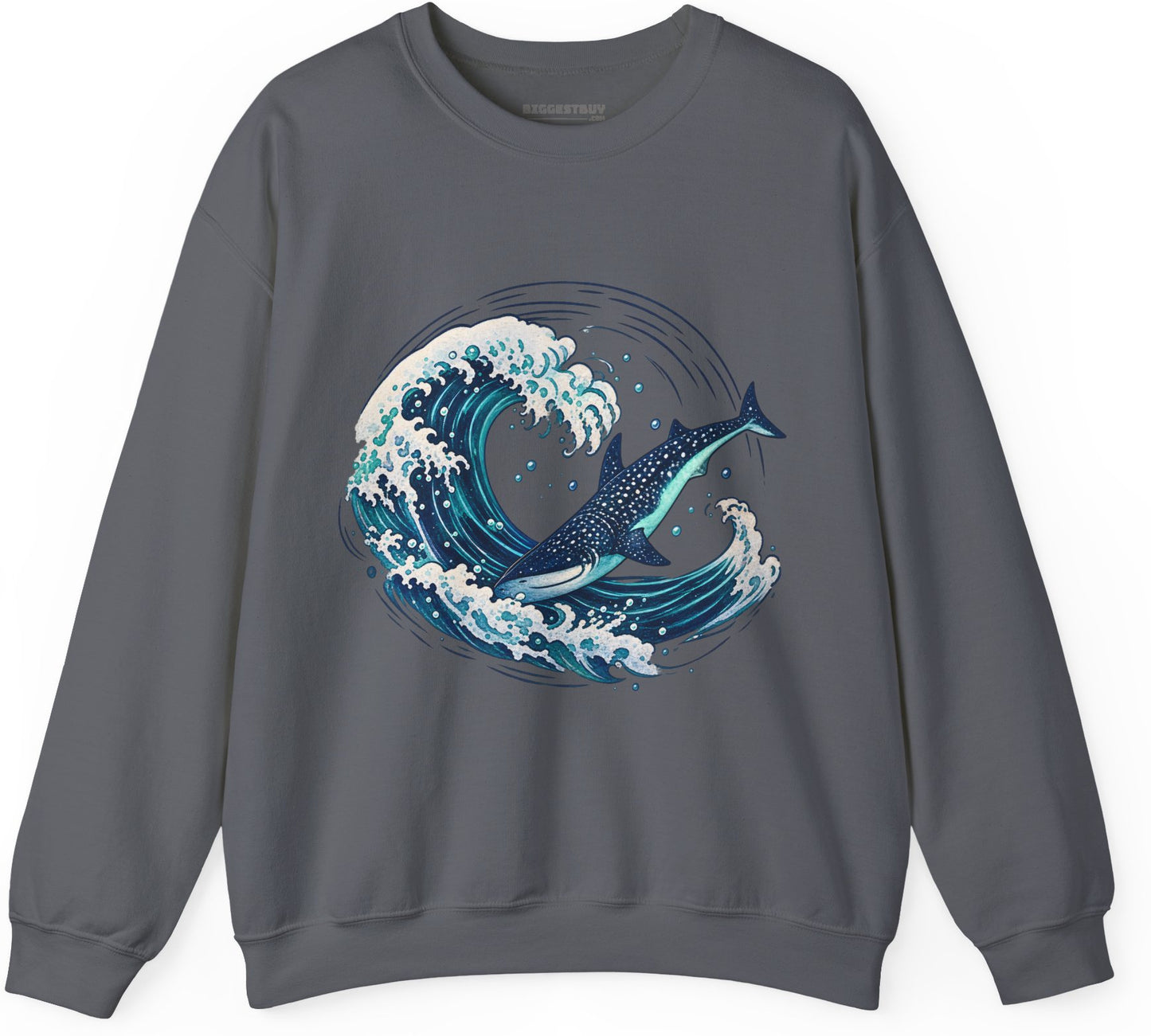 Oceans Splash - Crewneck Sweatshirt in Charcoal, front view