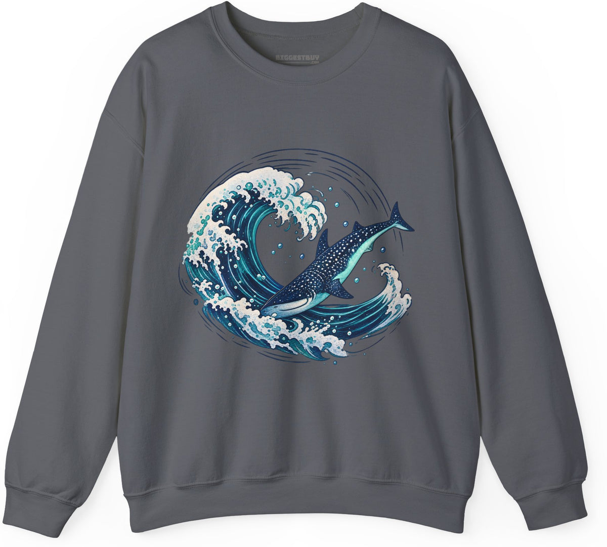 Oceans Splash - Crewneck Sweatshirt in Charcoal, front view