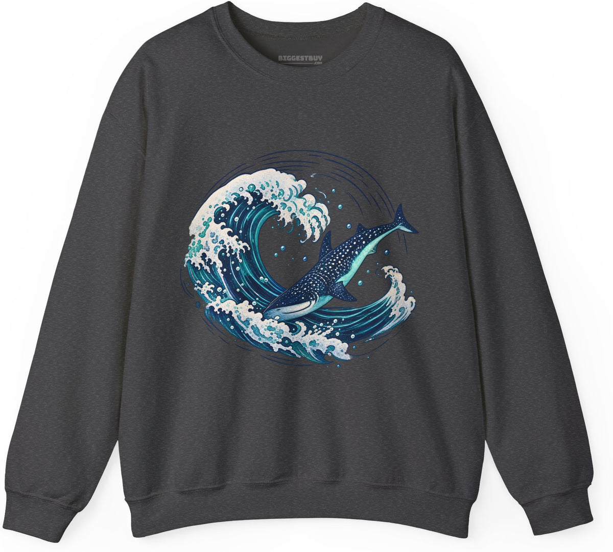 Oceans Splash - Crewneck Sweatshirt in Dark Heather, front view