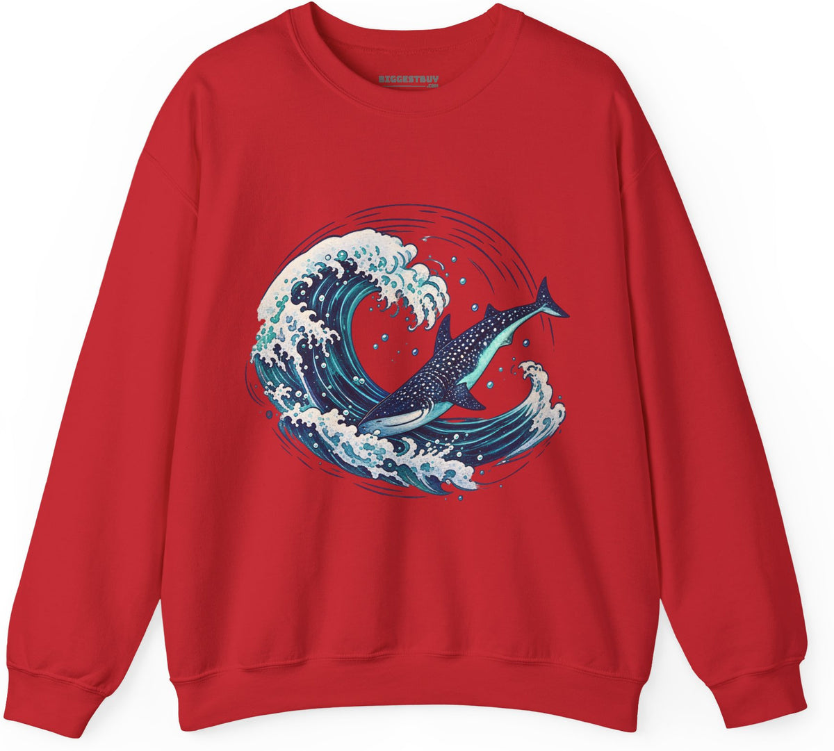 Oceans Splash - Crewneck Sweatshirt in Red, front view