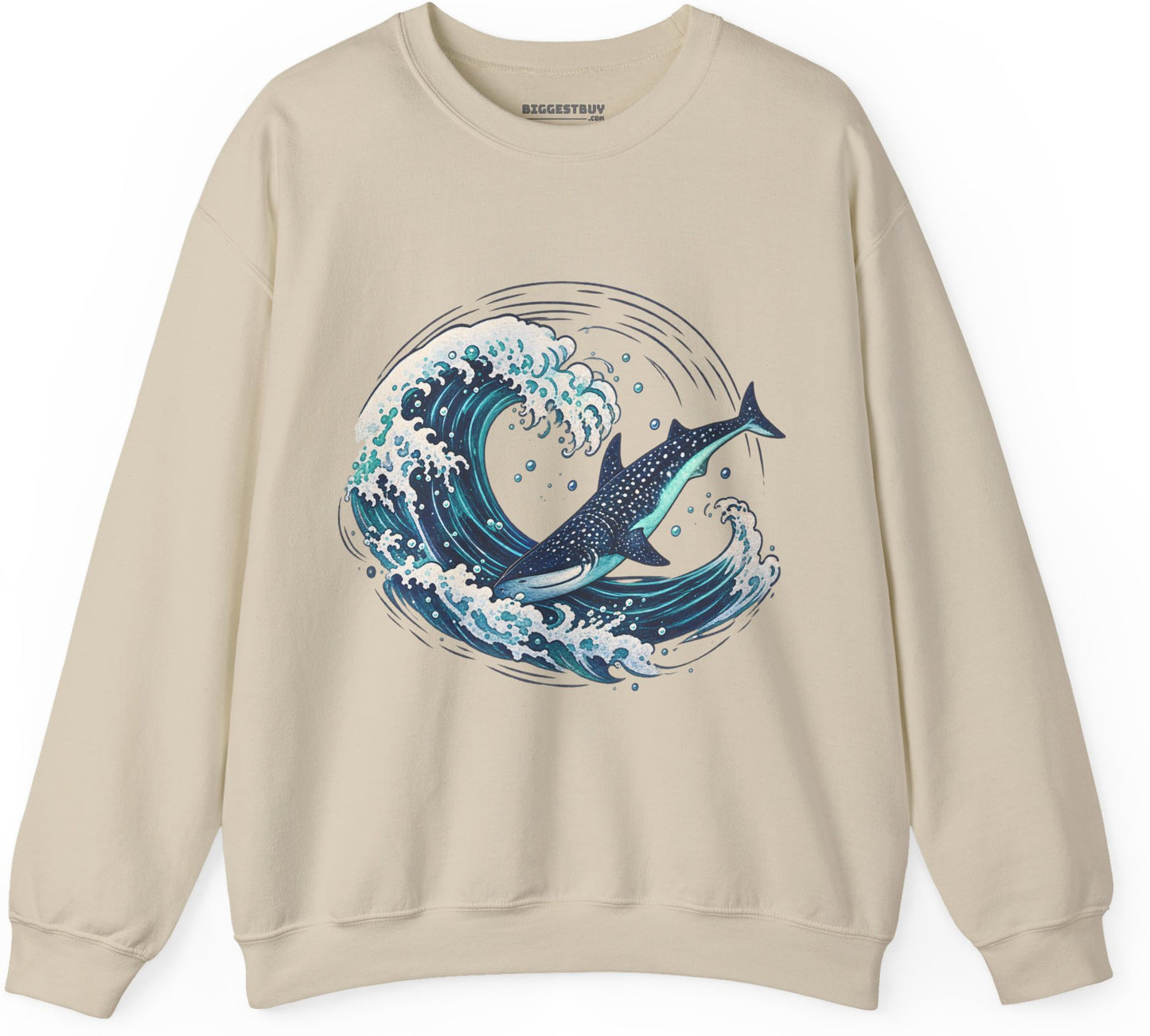 Oceans Splash - Crewneck Sweatshirt in Sand, front view