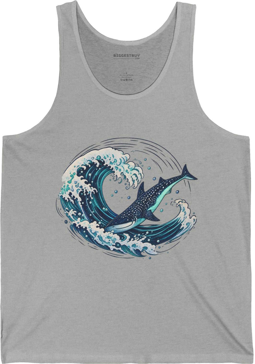 Oceans Splash - Jersey Tank Top in Athletic Heather, front view
