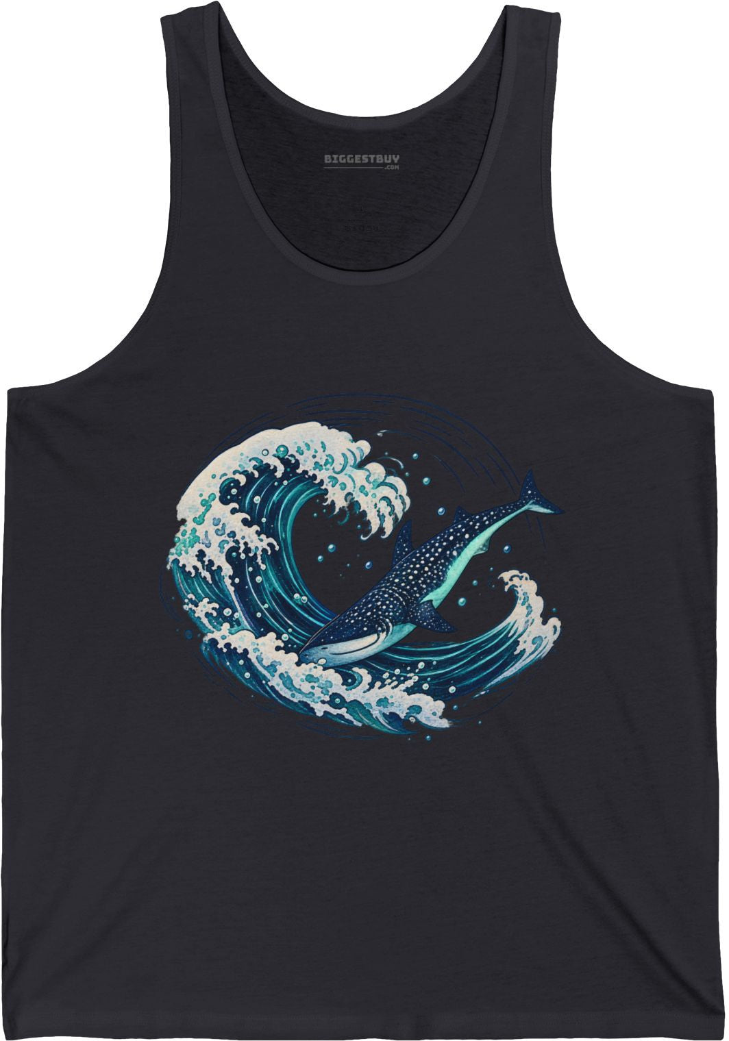 Oceans Splash - Jersey Tank Top in Dark Grey, front view