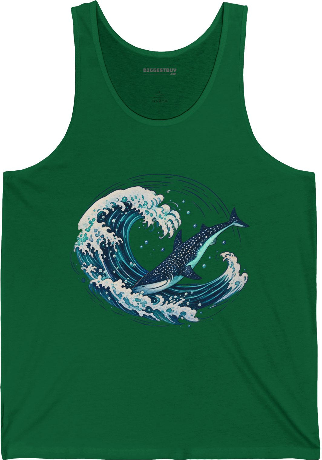 Oceans Splash - Jersey Tank Top in Kelly, front view