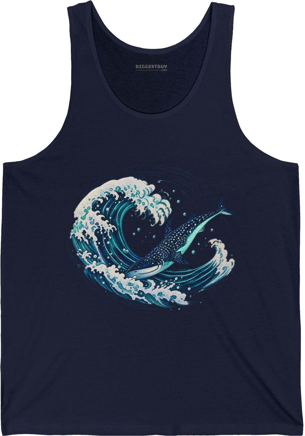 Oceans Splash - Jersey Tank Top in Navy, front view