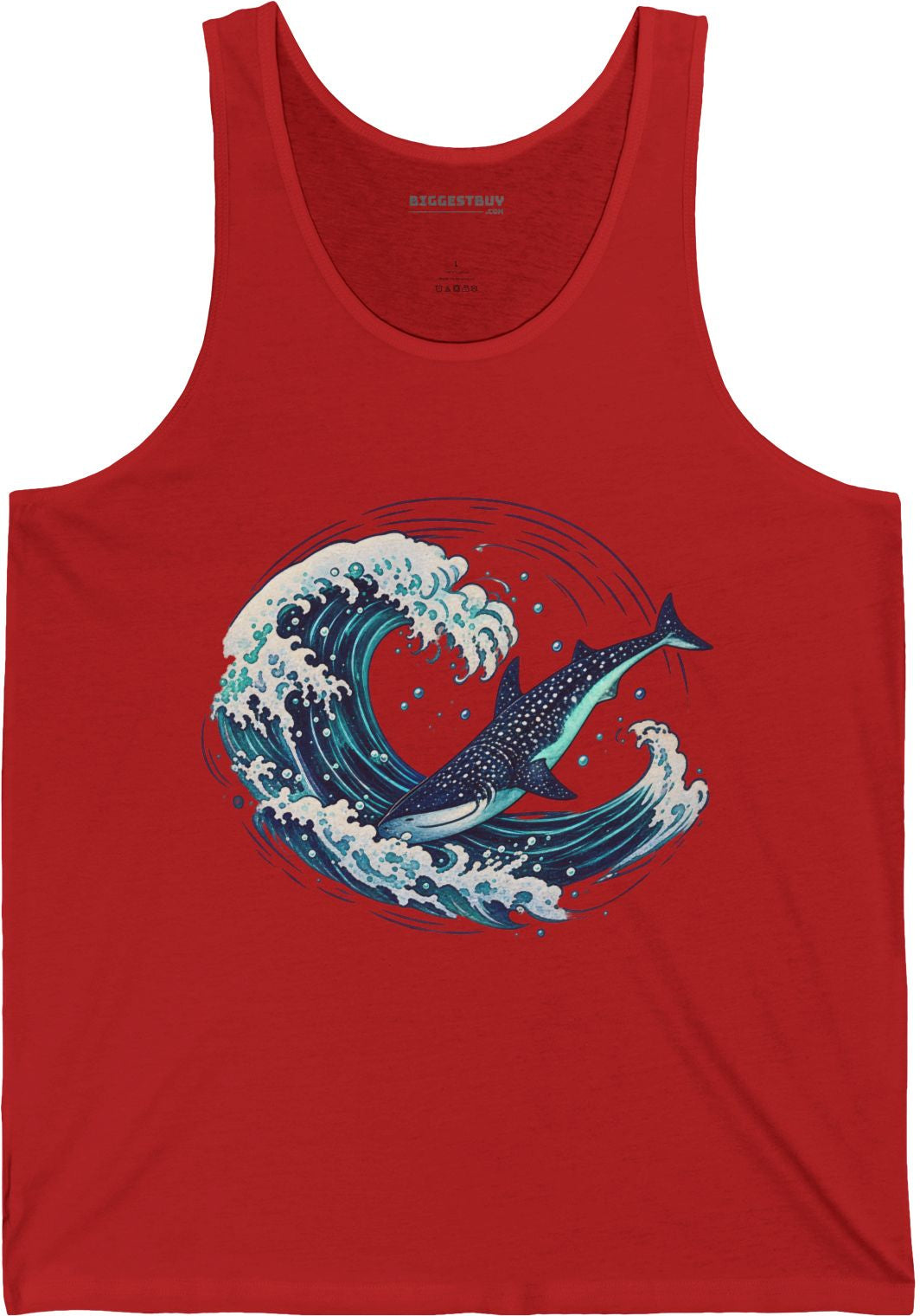 Oceans Splash - Jersey Tank Top in Red, front view