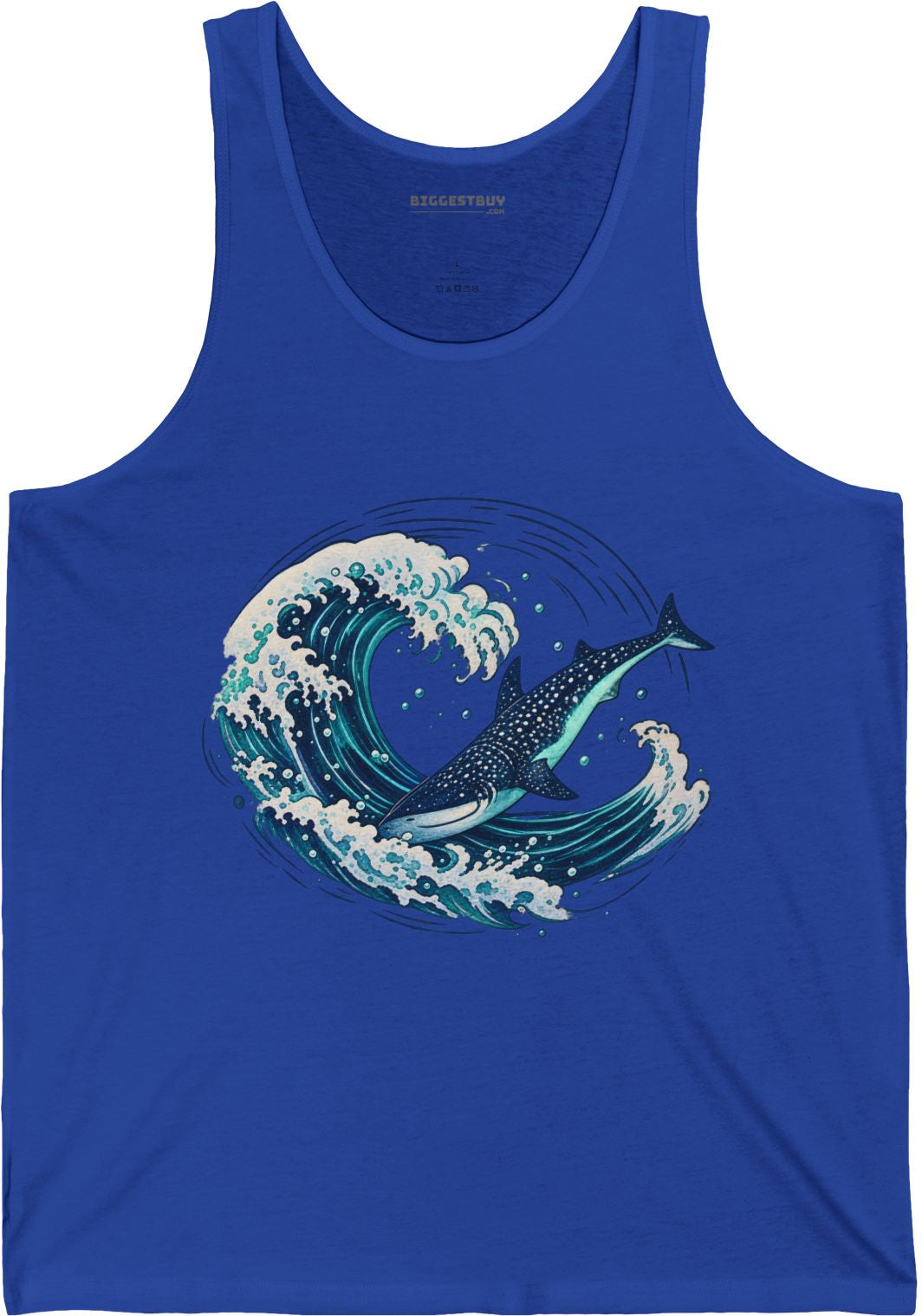Oceans Splash - Jersey Tank Top in True Royal, front view