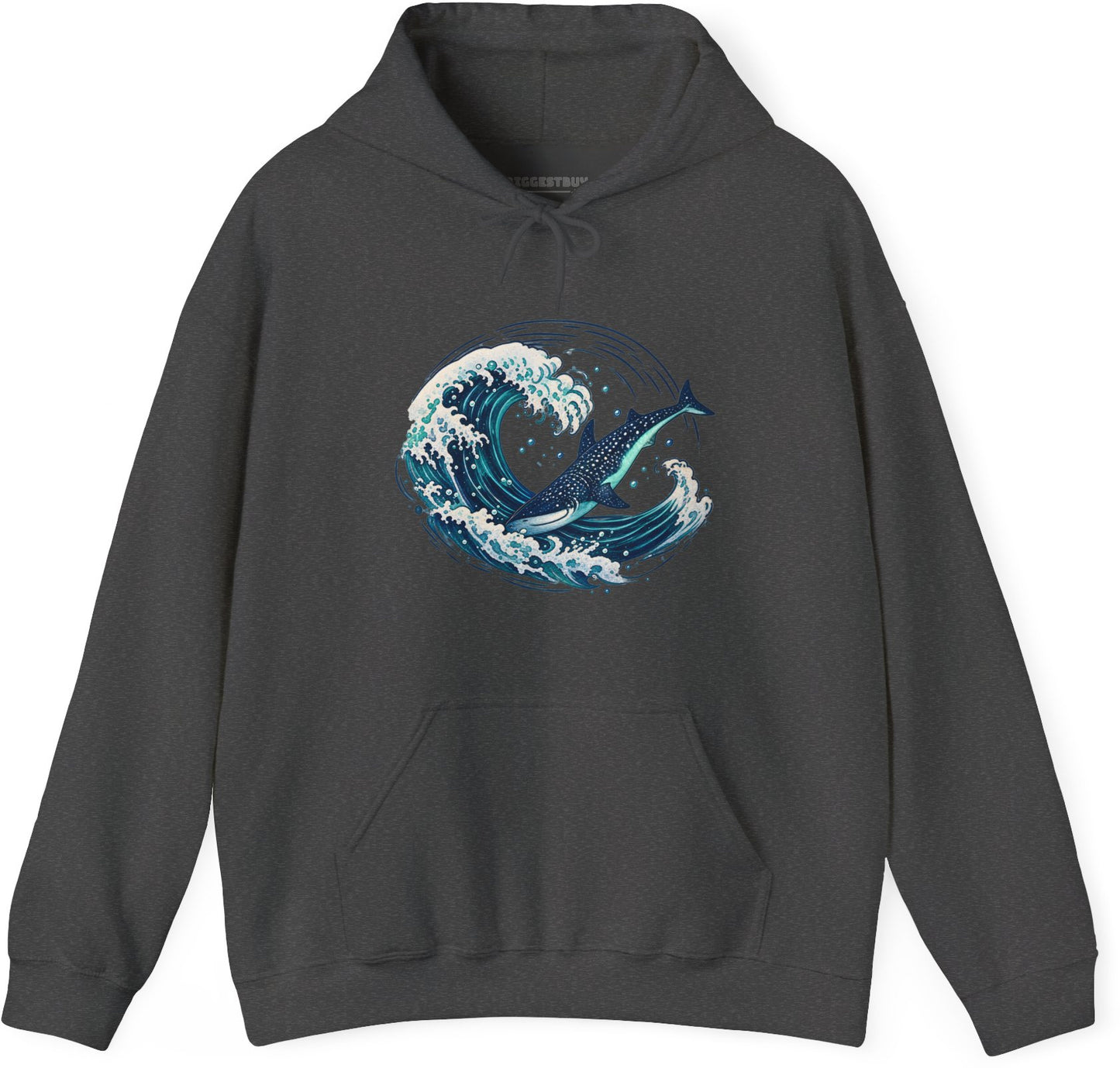 Oceans Splash - Pullover Hoodie in Dark Heather, front view