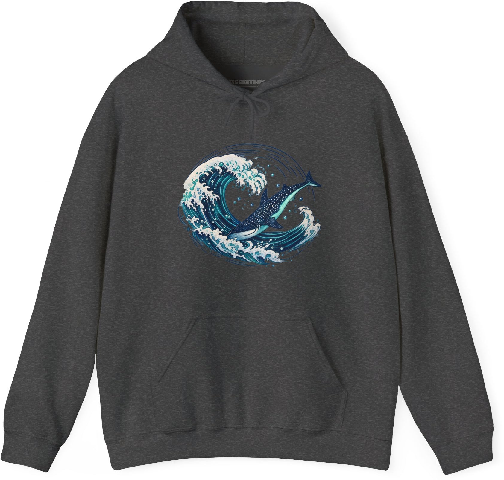 Oceans Splash - Pullover Hoodie in Dark Heather, front view