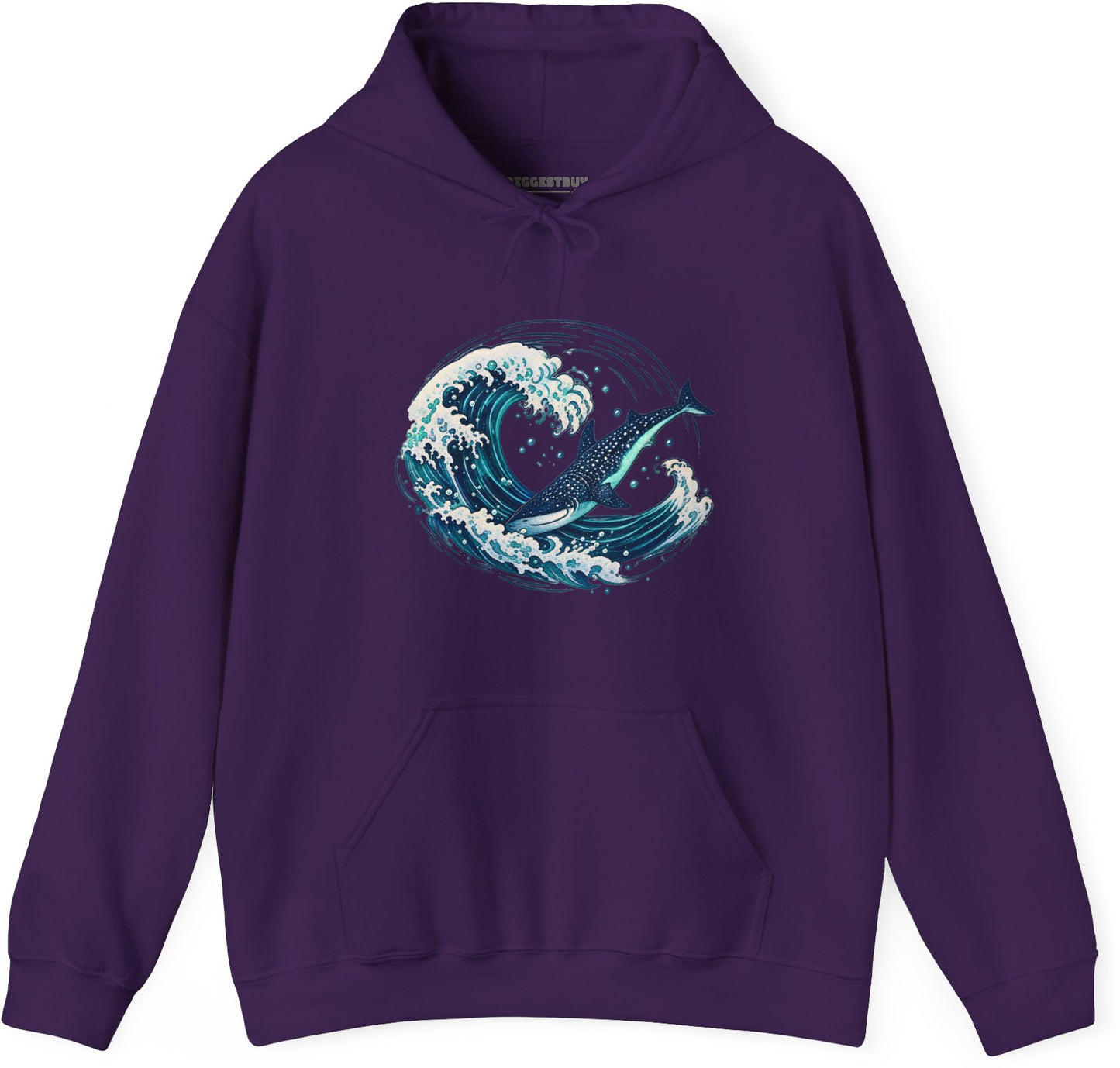 Oceans Splash - Pullover Hoodie in Purple, front view