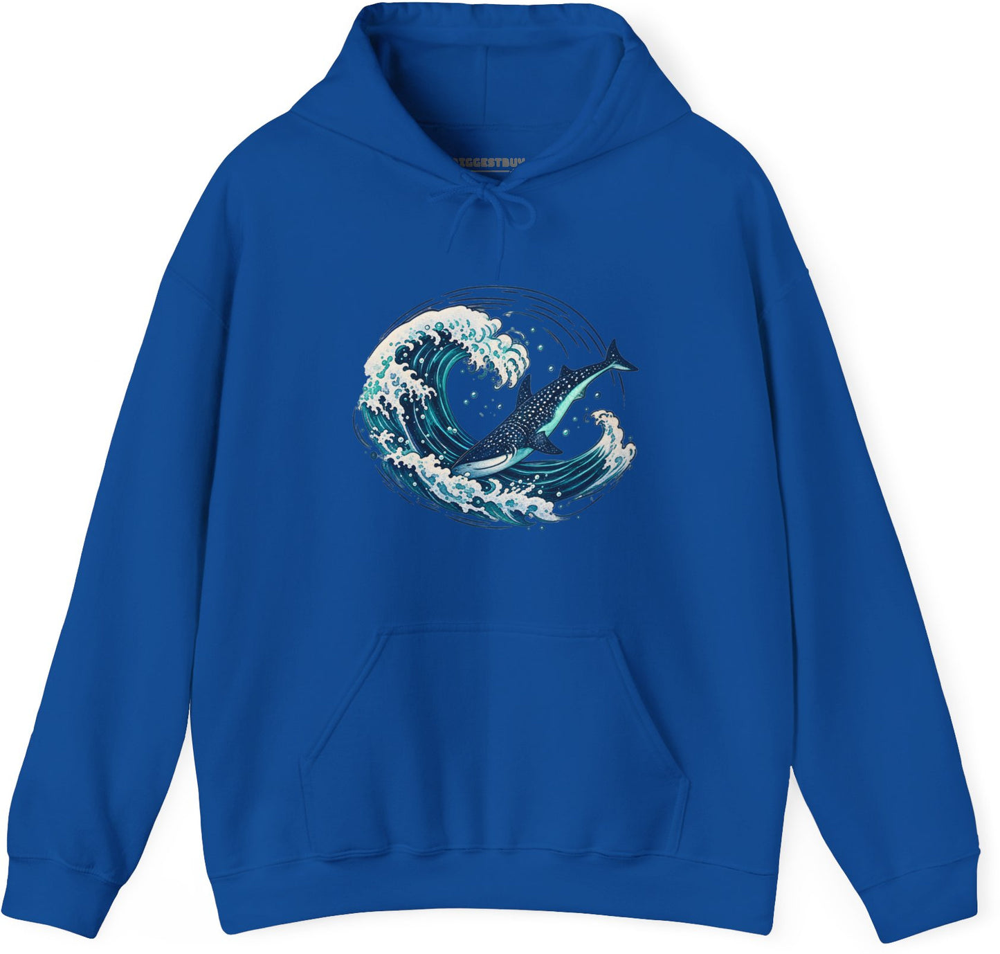 Oceans Splash - Pullover Hoodie in Royal, front view