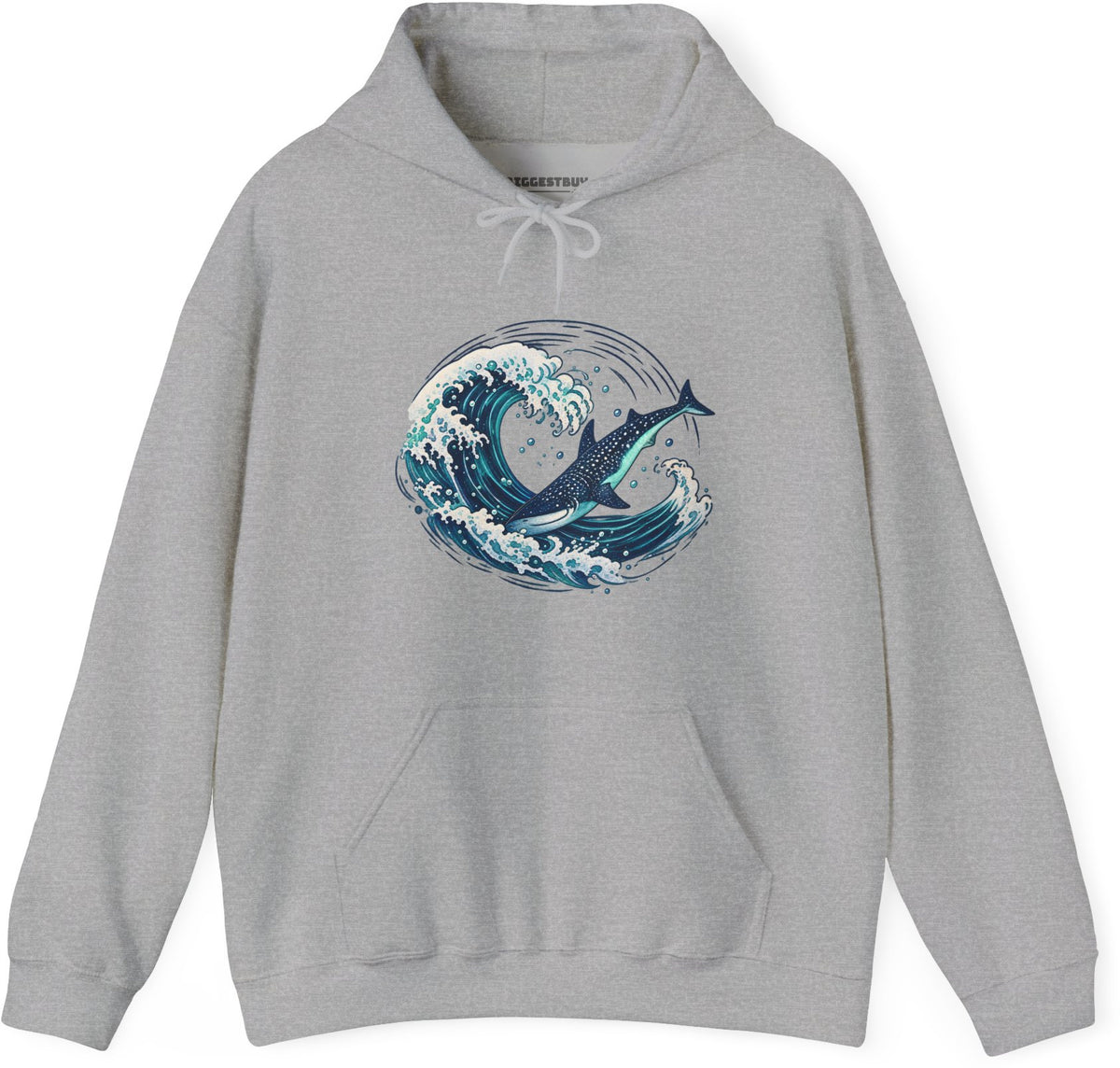 Oceans Splash - Pullover Hoodie in Sport Grey, front view