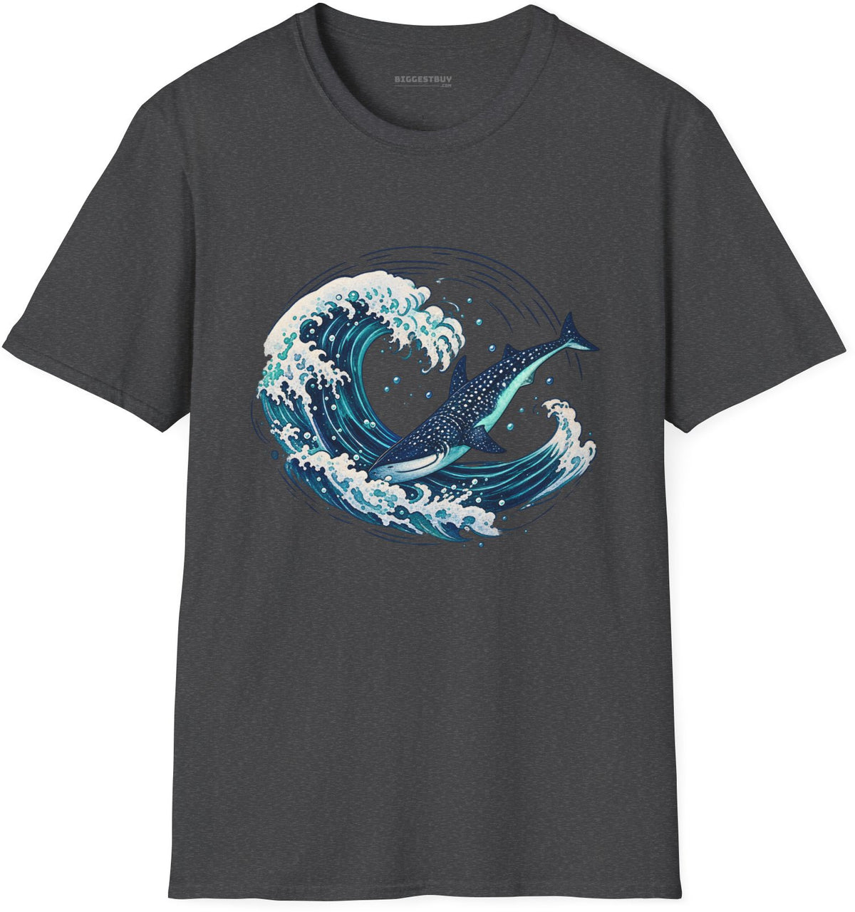 Oceans Splash - Softstyle T-Shirt in Dark Heather, front view