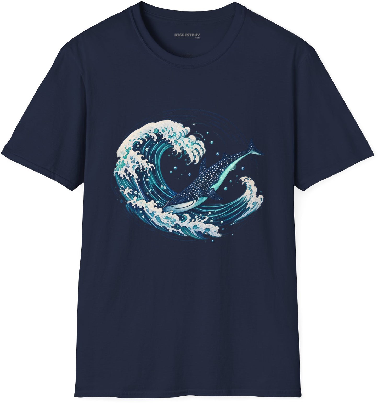 Oceans Splash - Softstyle T-Shirt in Navy, front view