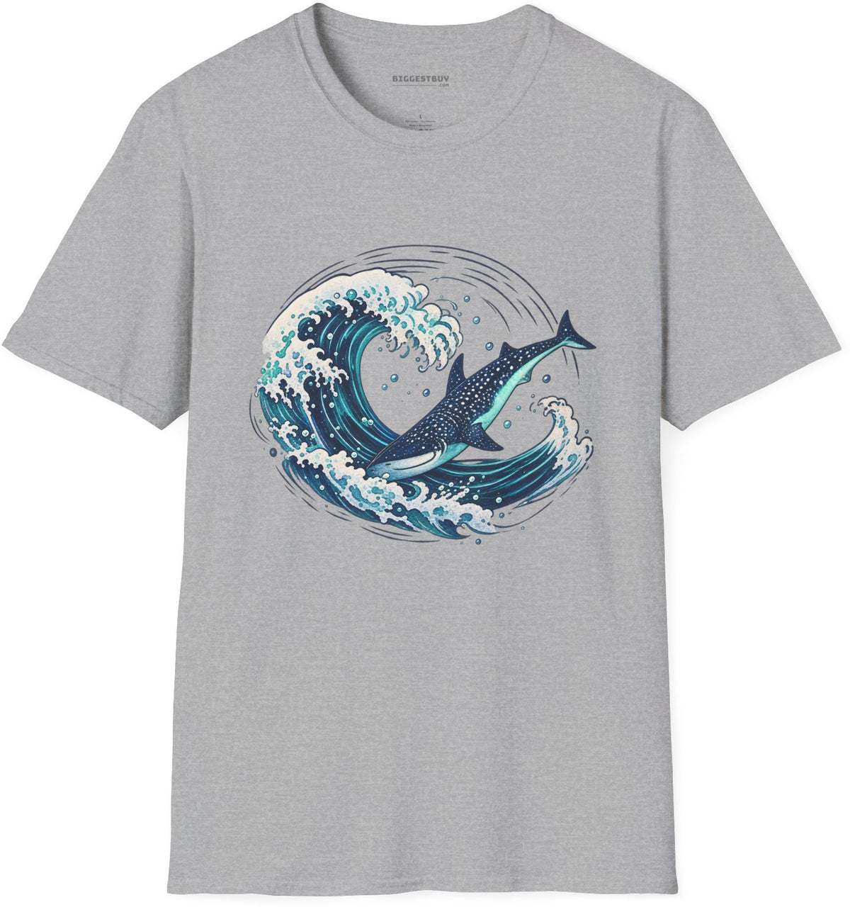 Oceans Splash - Softstyle T-Shirt in Sport Grey, front view