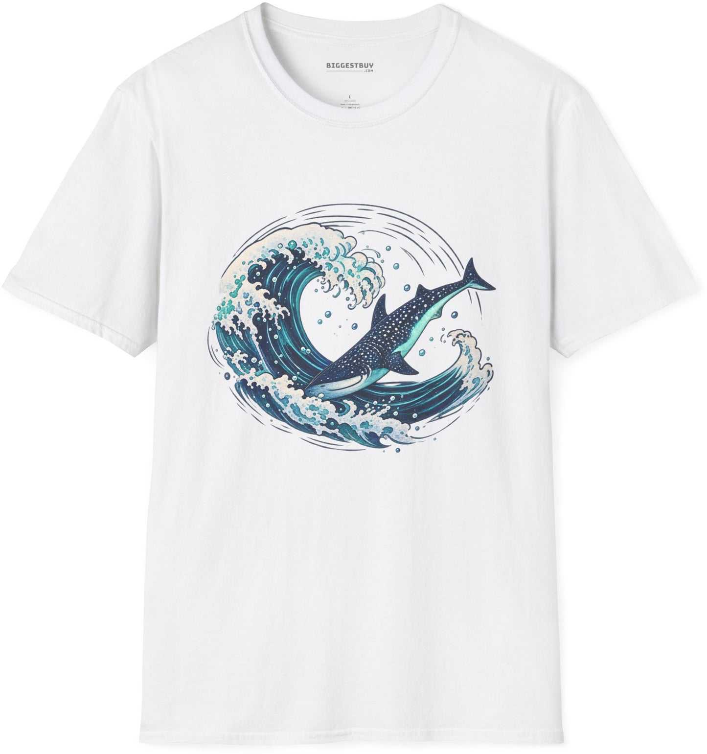 Oceans Splash - Softstyle T-Shirt in White, front view