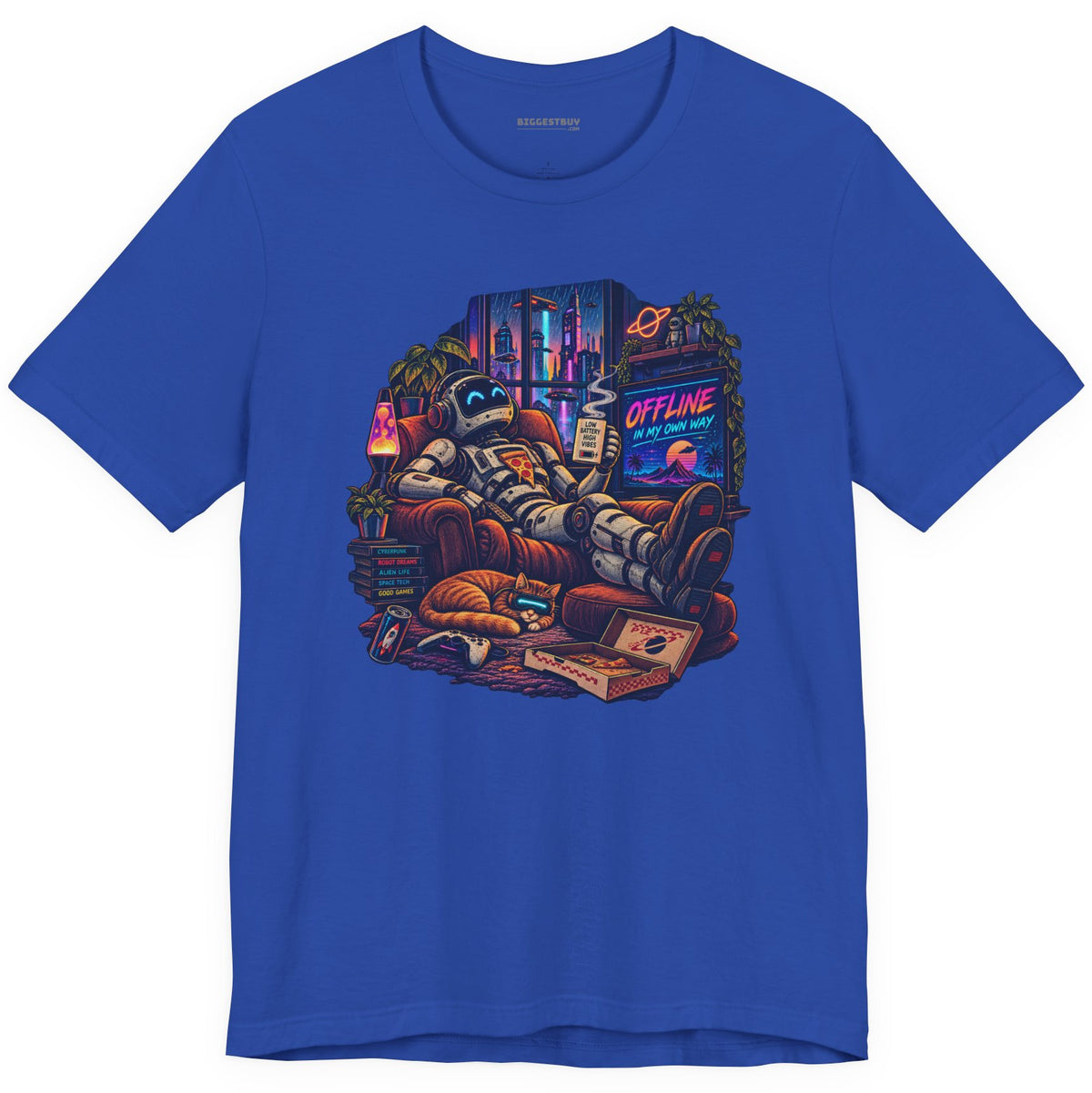 Offline Orbit - Classic Jersey Tee in True Royal, front view