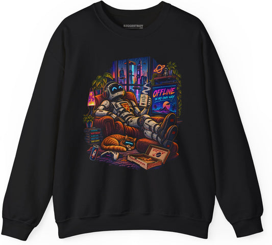 Offline Orbit - Crewneck Sweatshirt in Black, front view
