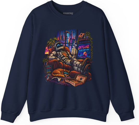Offline Orbit - Crewneck Sweatshirt in Navy, front view