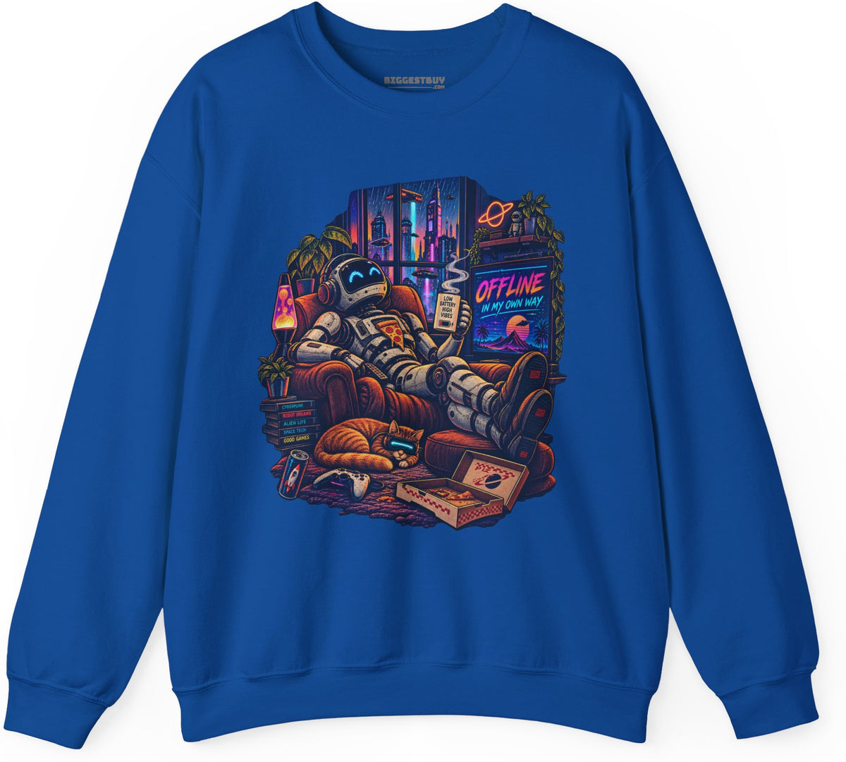 Offline Orbit - Crewneck Sweatshirt in Royal, front view