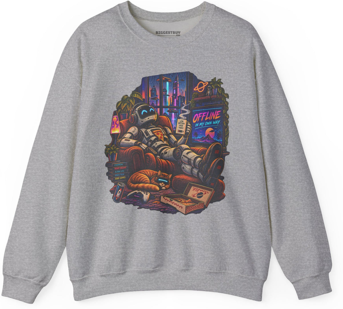 Offline Orbit - Crewneck Sweatshirt in Sport Grey, front view
