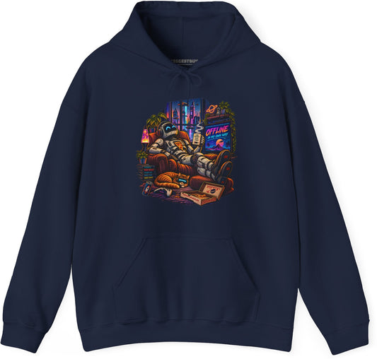 Offline Orbit - Pullover Hoodie in Navy, front view
