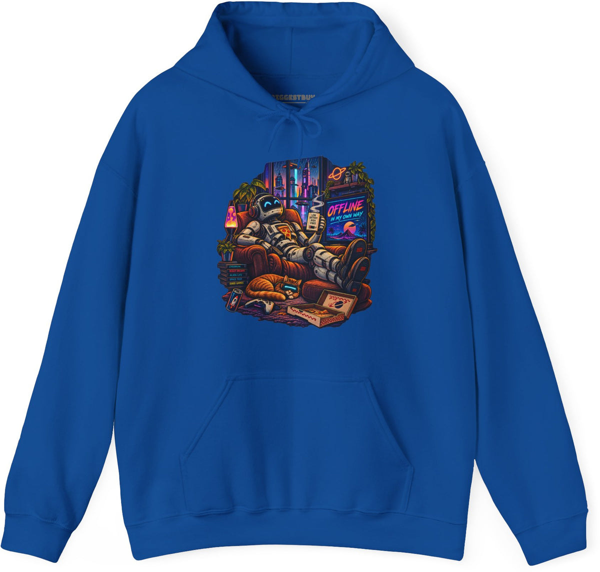 Offline Orbit - Pullover Hoodie in Royal, front view