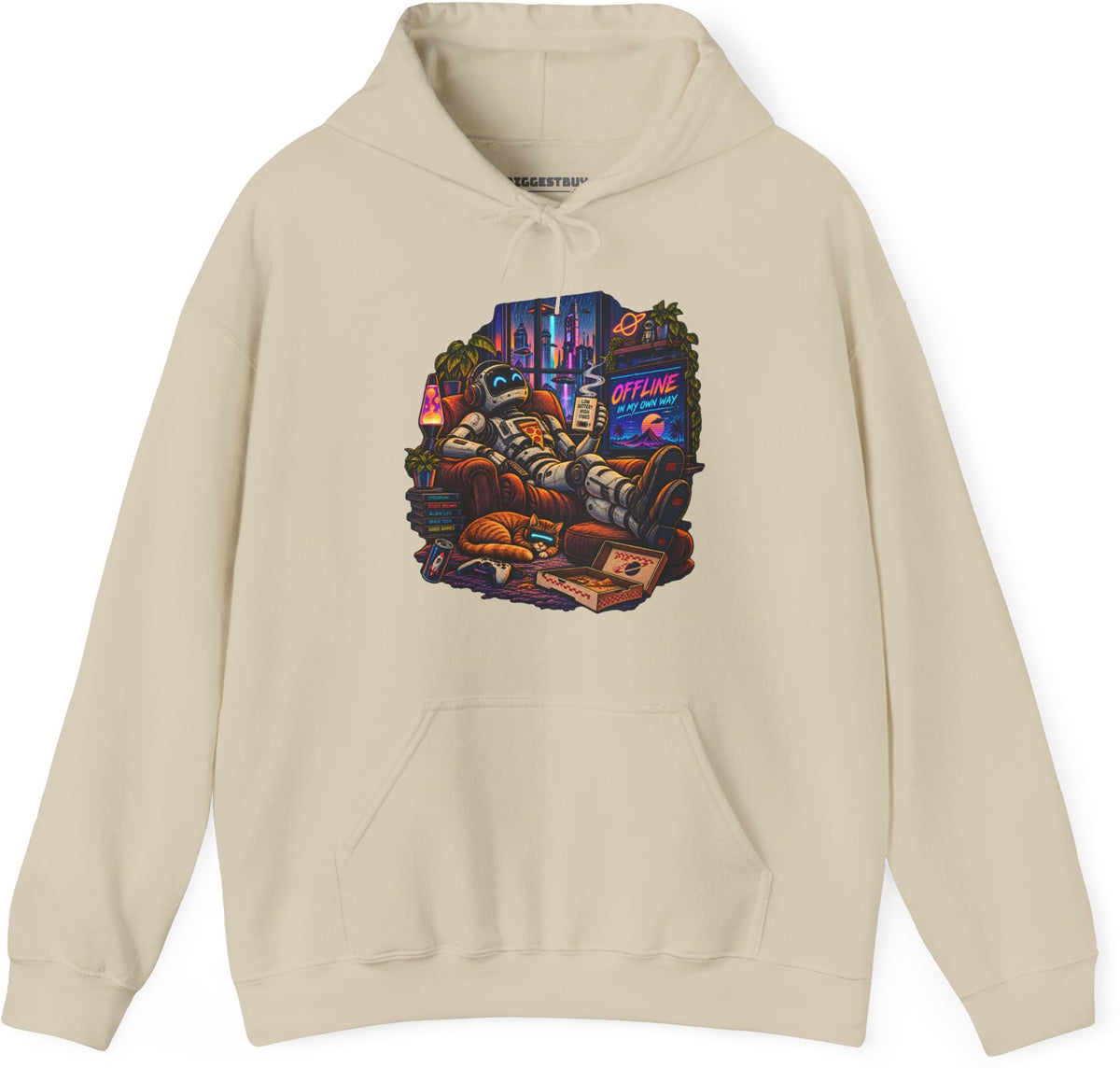 Offline Orbit - Pullover Hoodie in Sand, front view