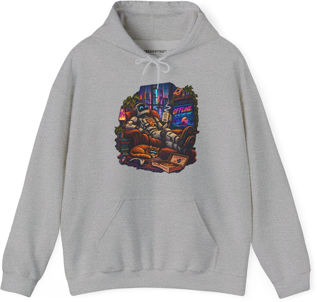 Offline Orbit - Pullover Hoodie in Sport Grey, front view