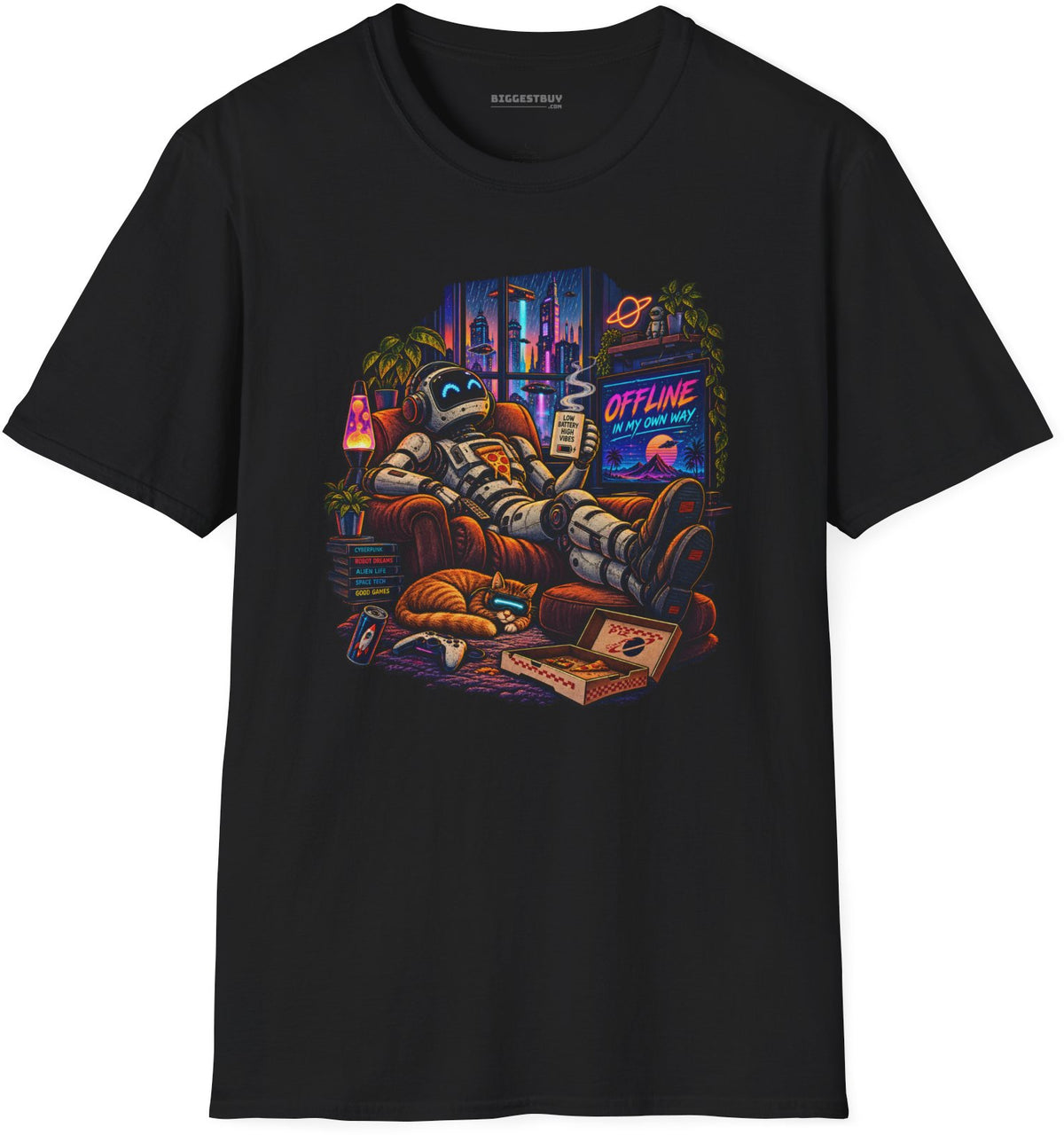 Offline Orbit - Softstyle T-Shirt in Black, front view