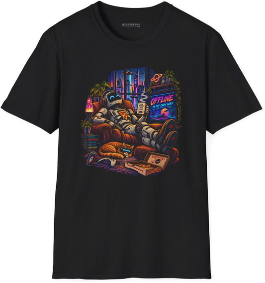 Offline Orbit - Softstyle T-Shirt in Black, front view