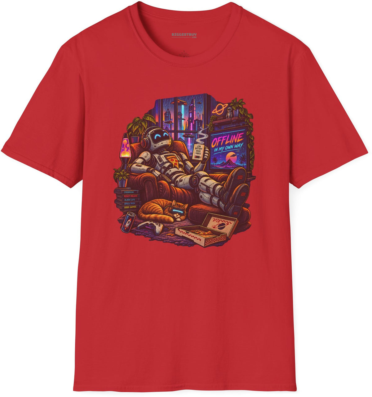 Offline Orbit - Softstyle T-Shirt in Red, front view