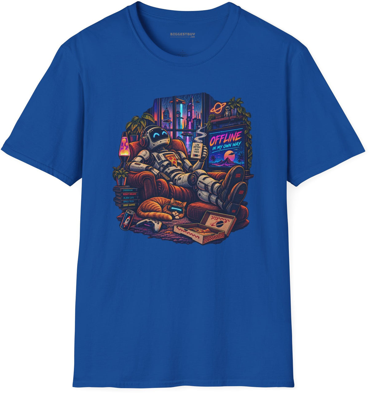 Offline Orbit - Softstyle T-Shirt in Royal, front view