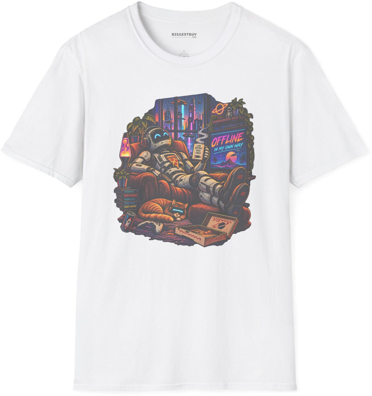 Offline Orbit - Softstyle T-Shirt in White, front view