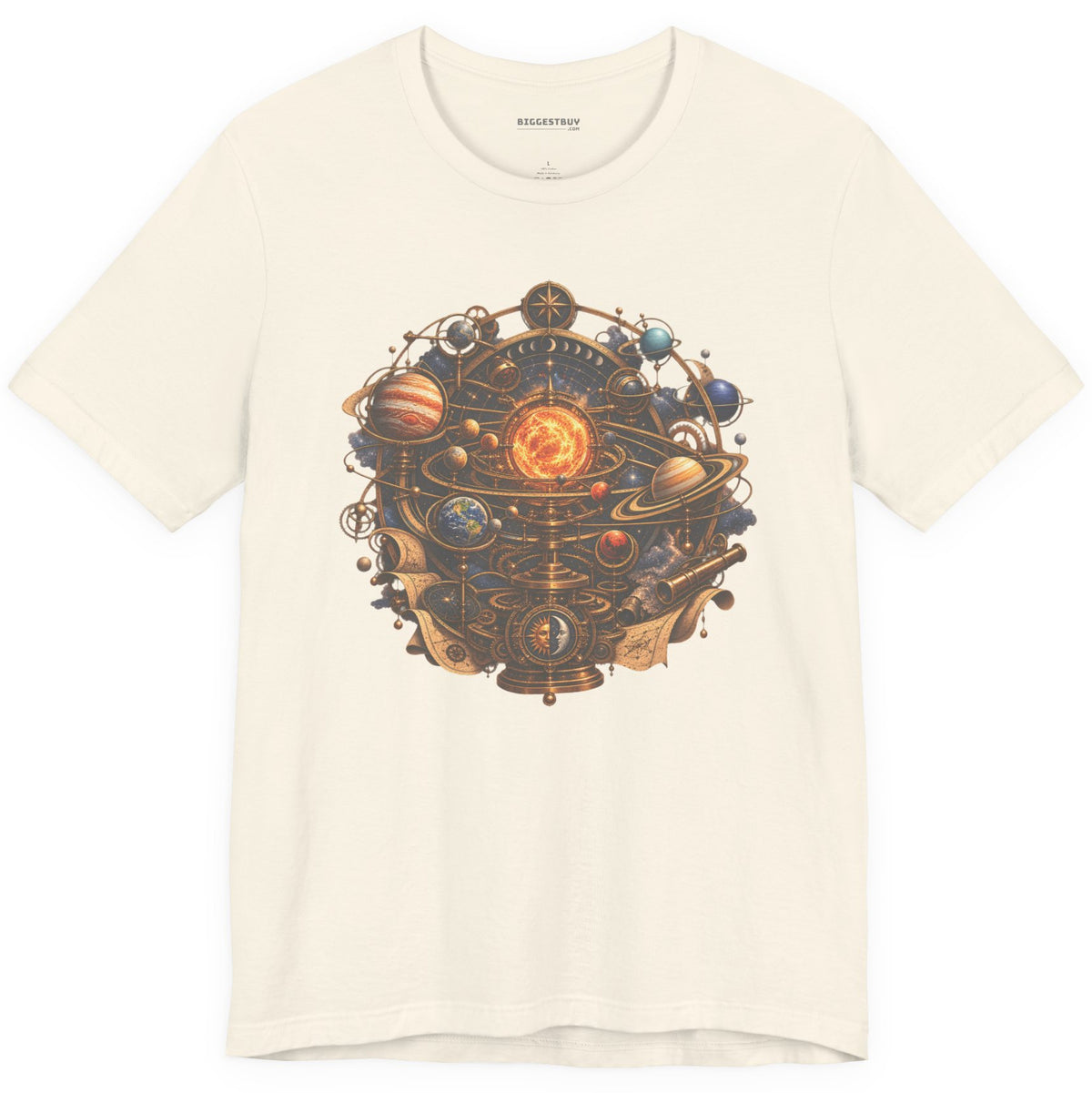 Orbital Opulence - Classic Jersey Tee in Natural, front view