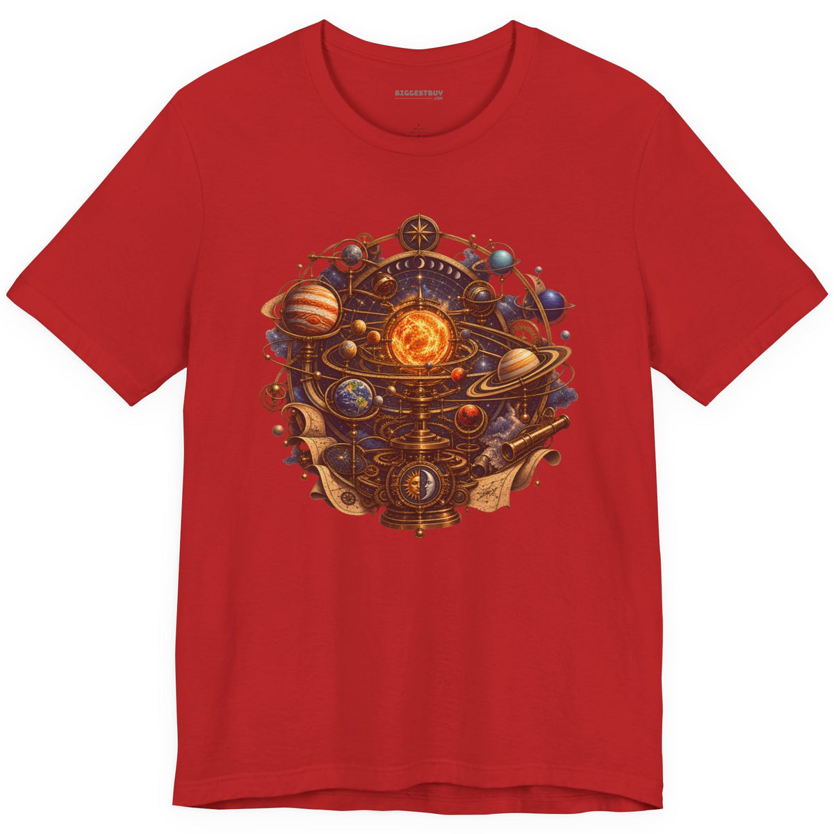 Orbital Opulence - Classic Jersey Tee in Red, front view