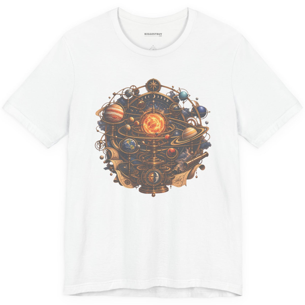 Orbital Opulence - Classic Jersey Tee in White, front view