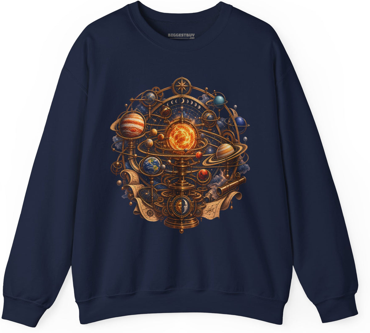 Orbital Opulence - Crewneck Sweatshirt in Navy, front view