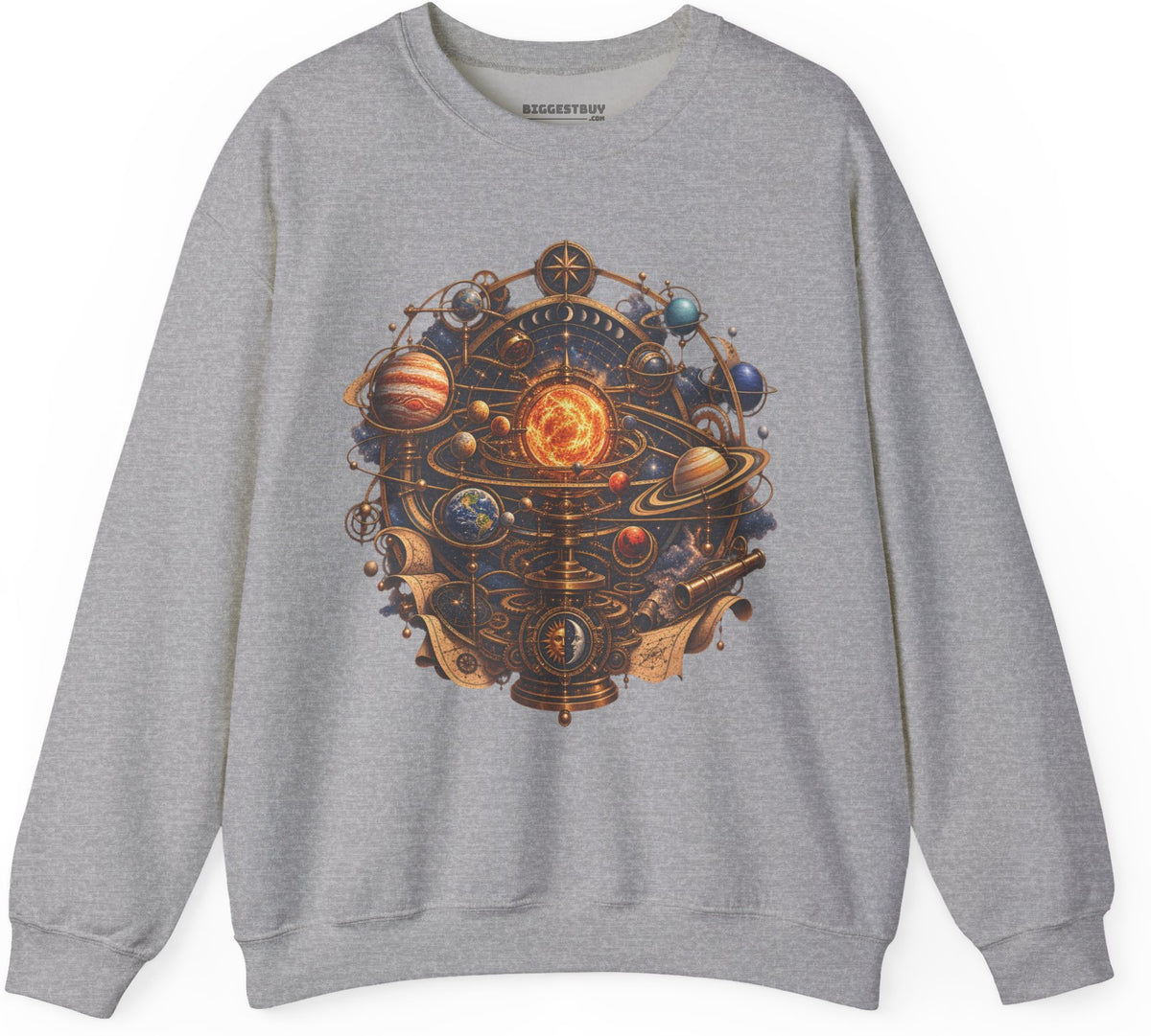 Orbital Opulence - Crewneck Sweatshirt in Sport Grey, front view