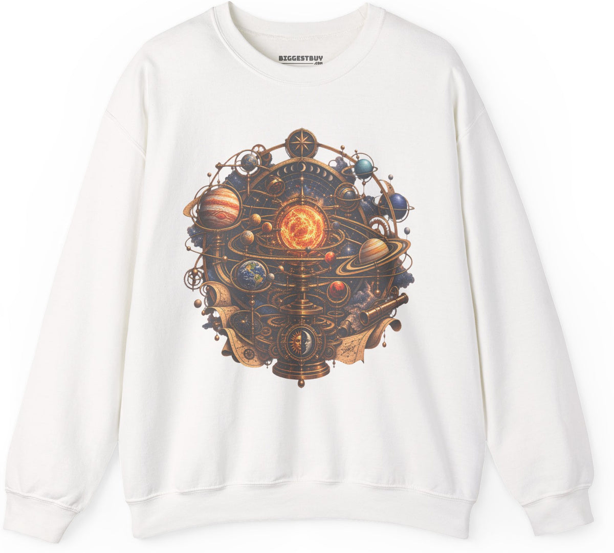 Orbital Opulence - Crewneck Sweatshirt in White, front view