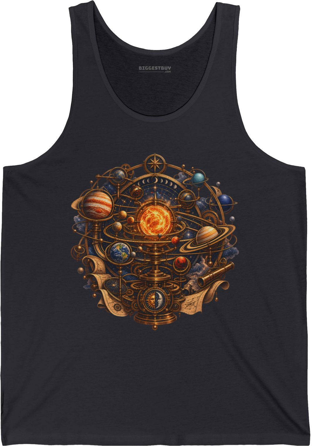 Orbital Opulence - Jersey Tank Top in Dark Grey, front view