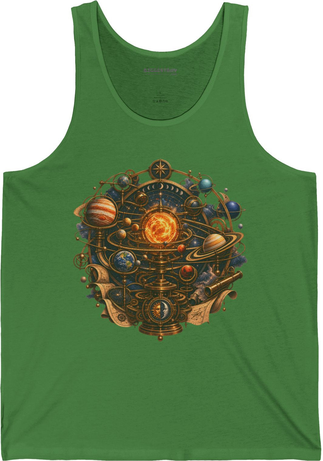Orbital Opulence - Jersey Tank Top in Leaf, front view