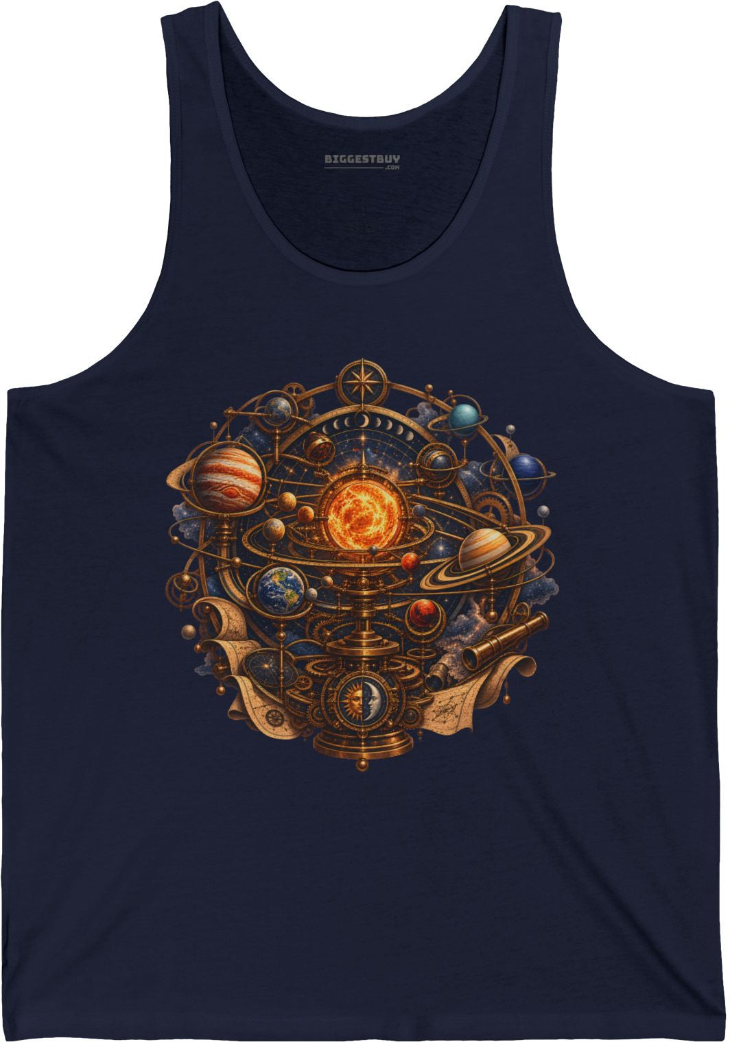 Orbital Opulence - Jersey Tank Top in Navy, front view