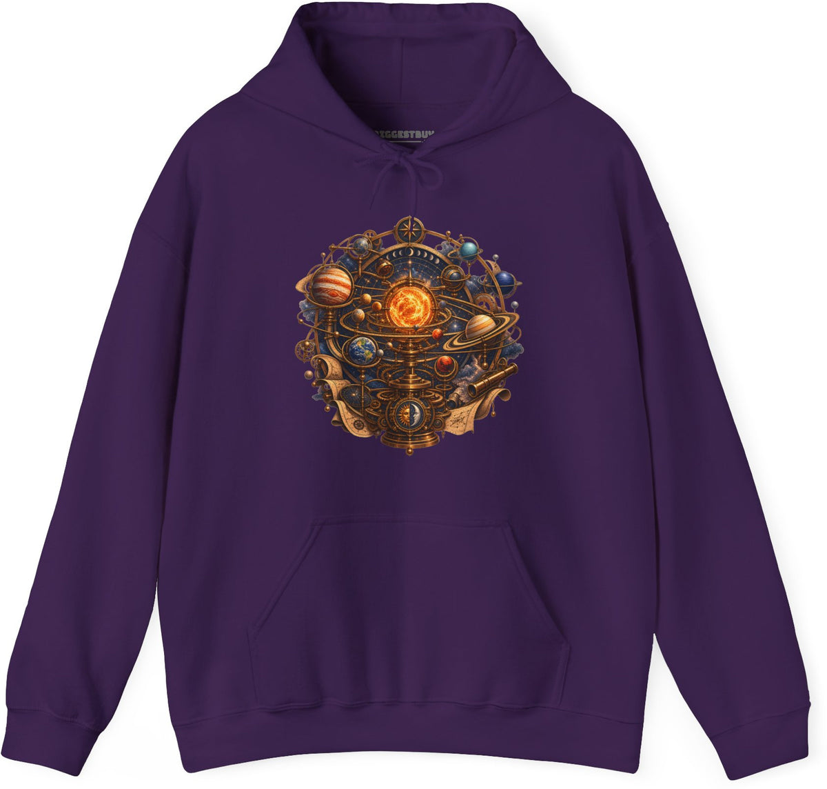 Orbital Opulence - Pullover Hoodie in Purple, front view