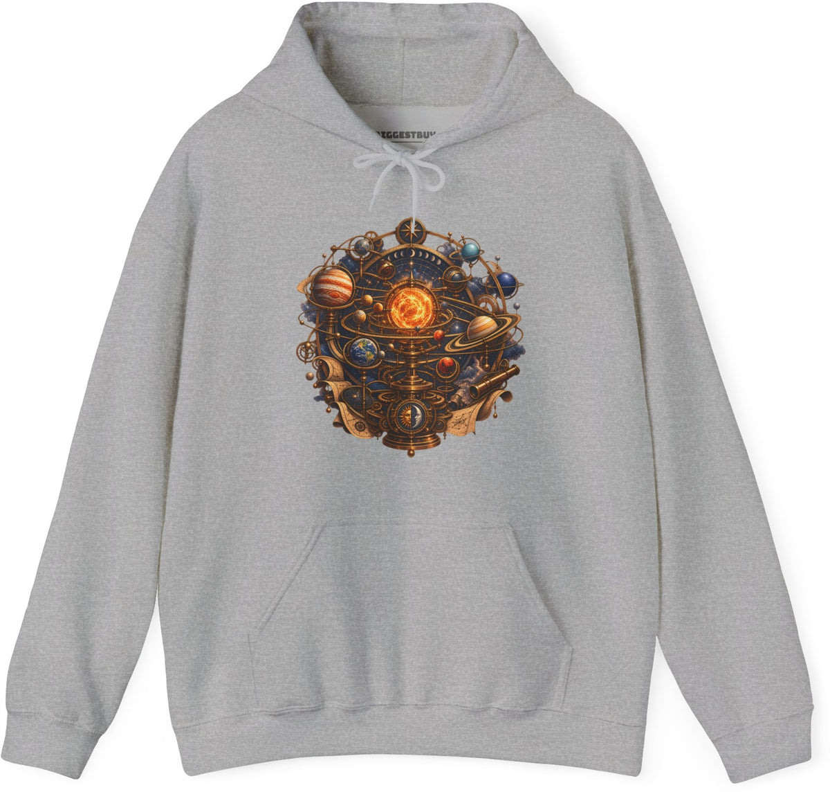 Orbital Opulence - Pullover Hoodie in Sport Grey, front view