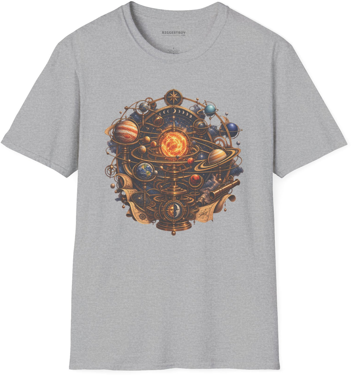 Orbital Opulence - Softstyle T-Shirt in Sport Grey, front view