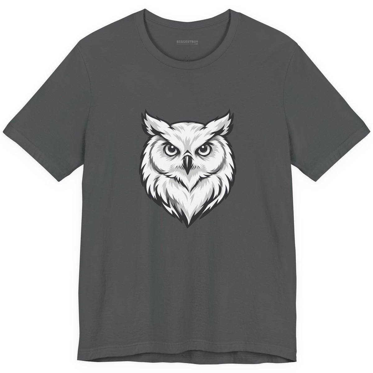 Owl Watch - Classic Jersey Tee in Asphalt, front view