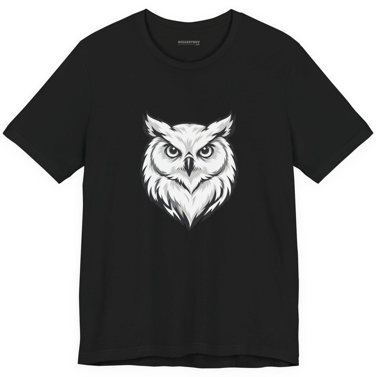Owl Watch - Classic Jersey Tee in Black, front view