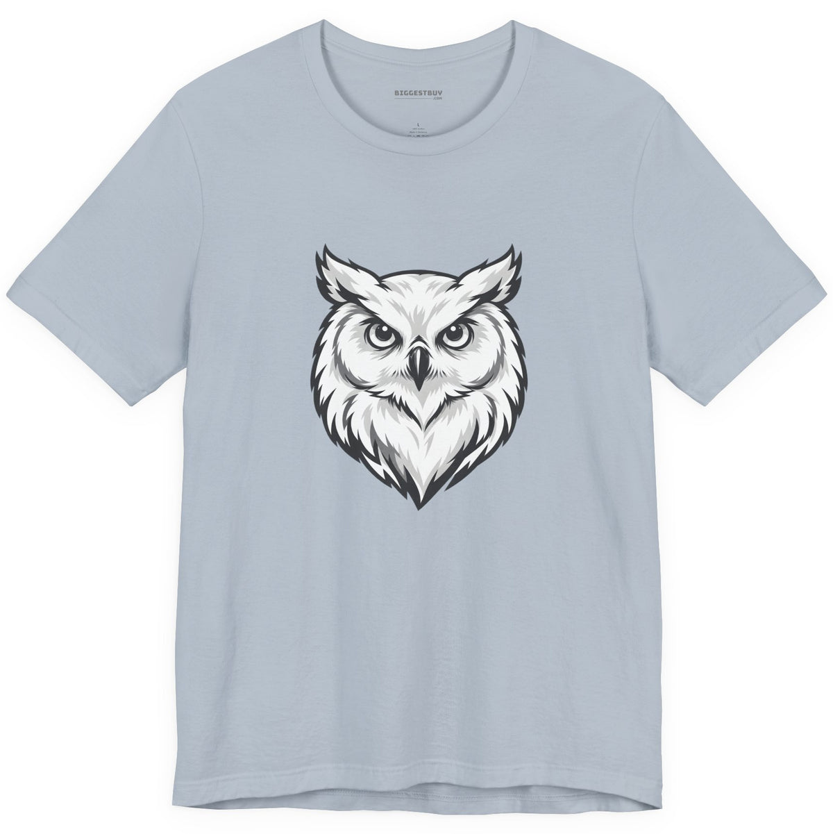 Owl Watch - Classic Jersey Tee in Light Blue, front view